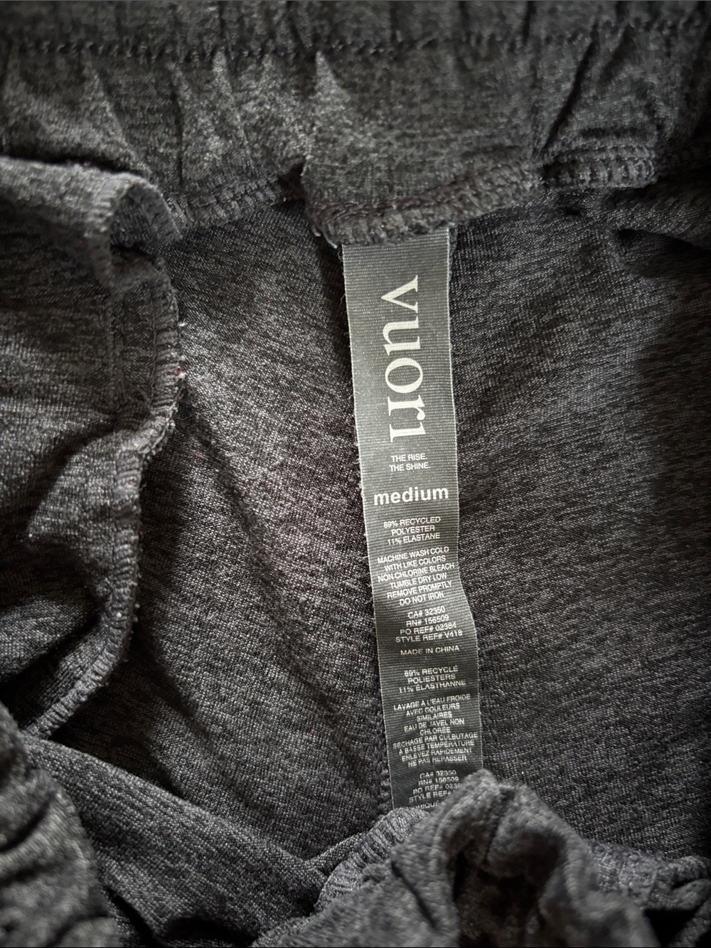 Vuori Black Joggers with White Drawstring - Picture 2 of 4